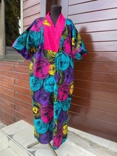 UK Women Short Sleeve colourful  Print Long Maxi Dress ,boho Ankara dress