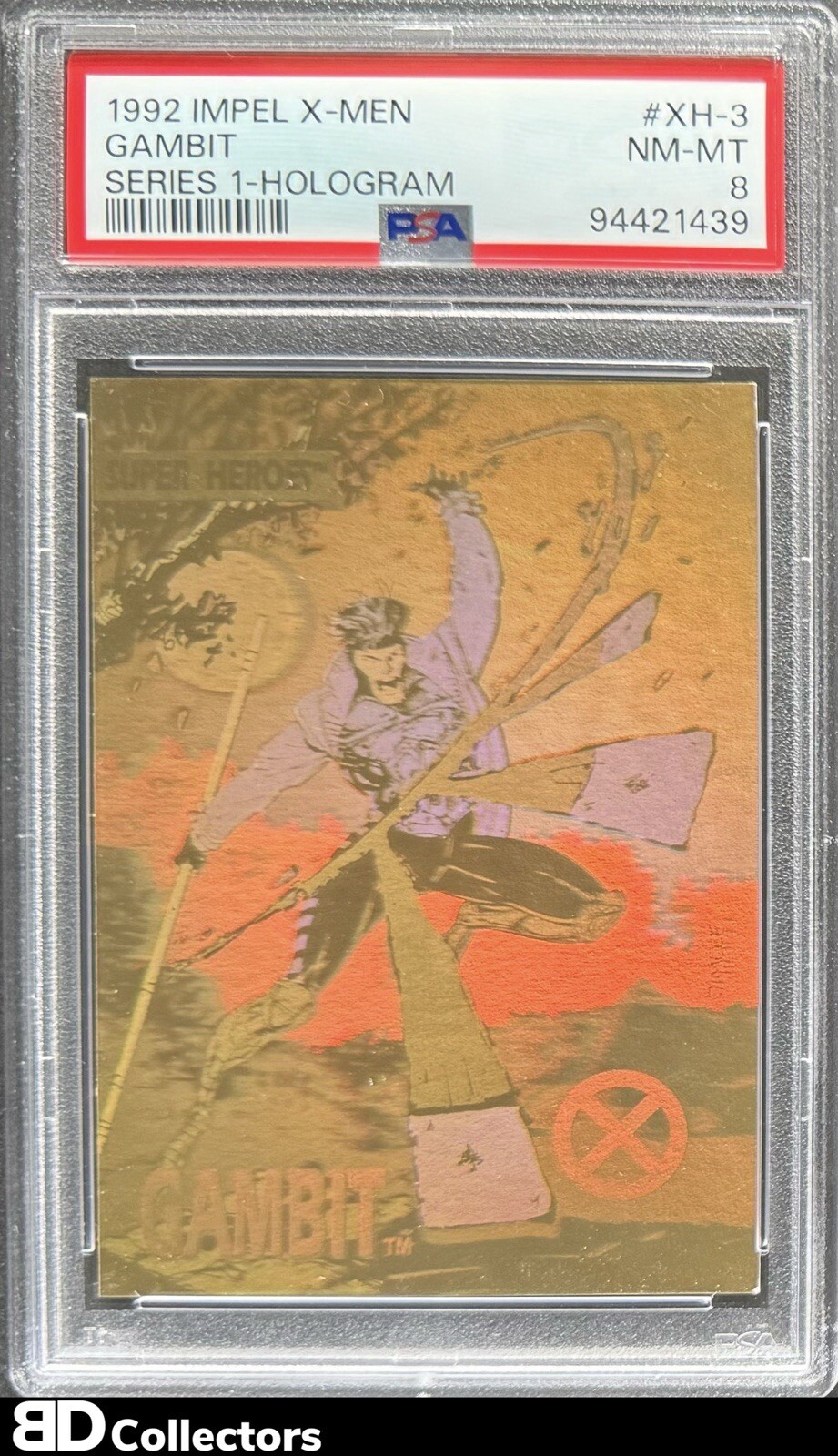 GAMBIT HOLOGRAM PSA 8 #XH-3 1992 Impel X-Men Series 1 Holo