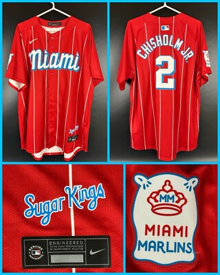NWT Men's JAZZ CHISHOLM JR. Miami Marlins Red City Connect