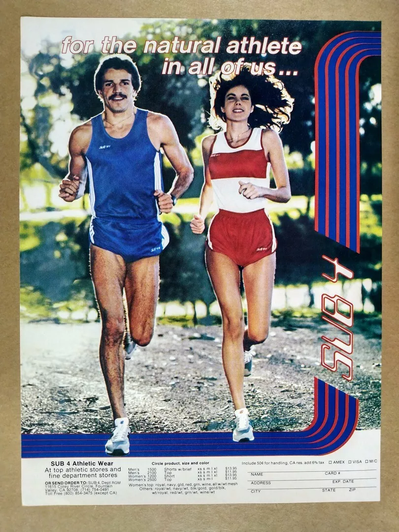 1982 SUB 4 Running Shorts & Singlets vintage print Ad