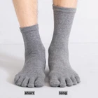 5 Pack Men Crew Ankle Athletic Socks Cotton Five Finger toe Sport Black 7-11