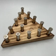 Triangle Bullet Peg Game, Brain Puzzle, Bar Teaser, Man Cave