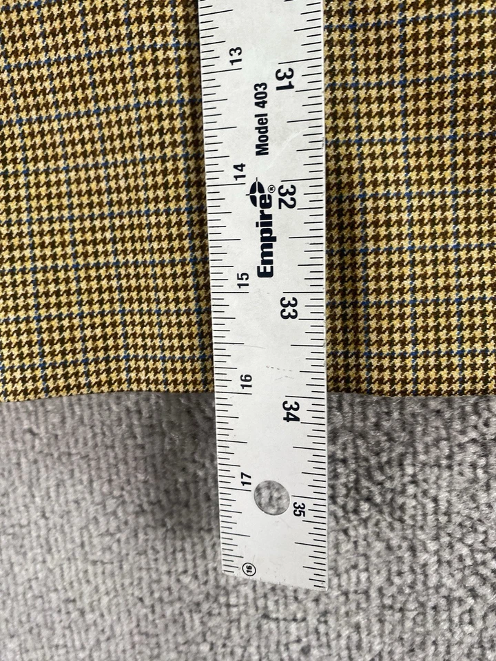 Jaqueta Masculina Ermenegildo Zegna 44 L Lã Dourada 15 Mil Houndstooth Su Misura - Imagem 4 de 4