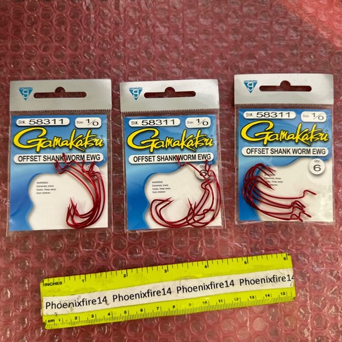 Lot De 14 Packs Crochets Gamakatsu Offset – Pour Pêche En Eau Douce