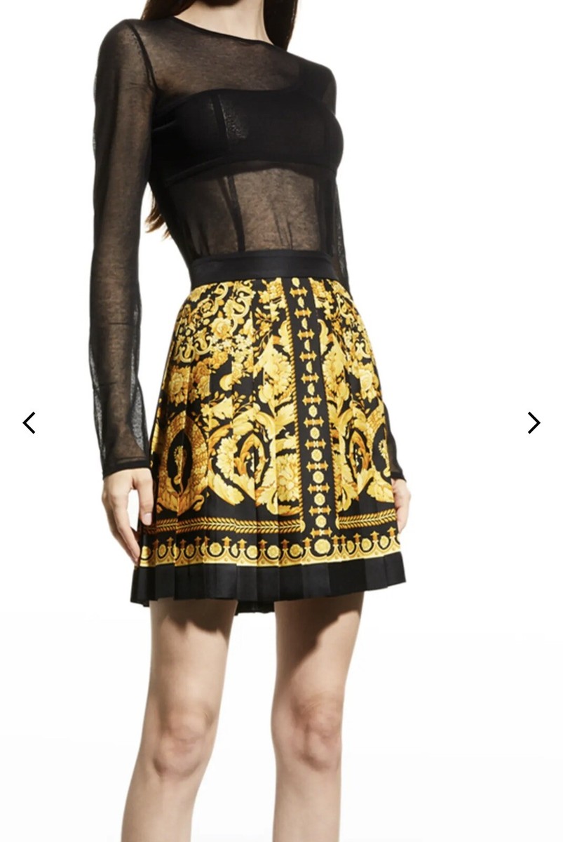 スカート Versace Skirts VERSACE Tribute Baroque SS 1992 Pleated Mini Skirt NWT US