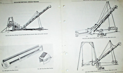 John Deere Bridge Trussed Portable Elevator Parts Catalog Manual 1/51 ORIGINAL!
