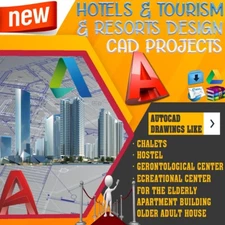 81 AUTOCAD DRAWINGS DWG FILES 2D FOR HOTELS & TOURISM & RESORTS DESIGN PROJECTS