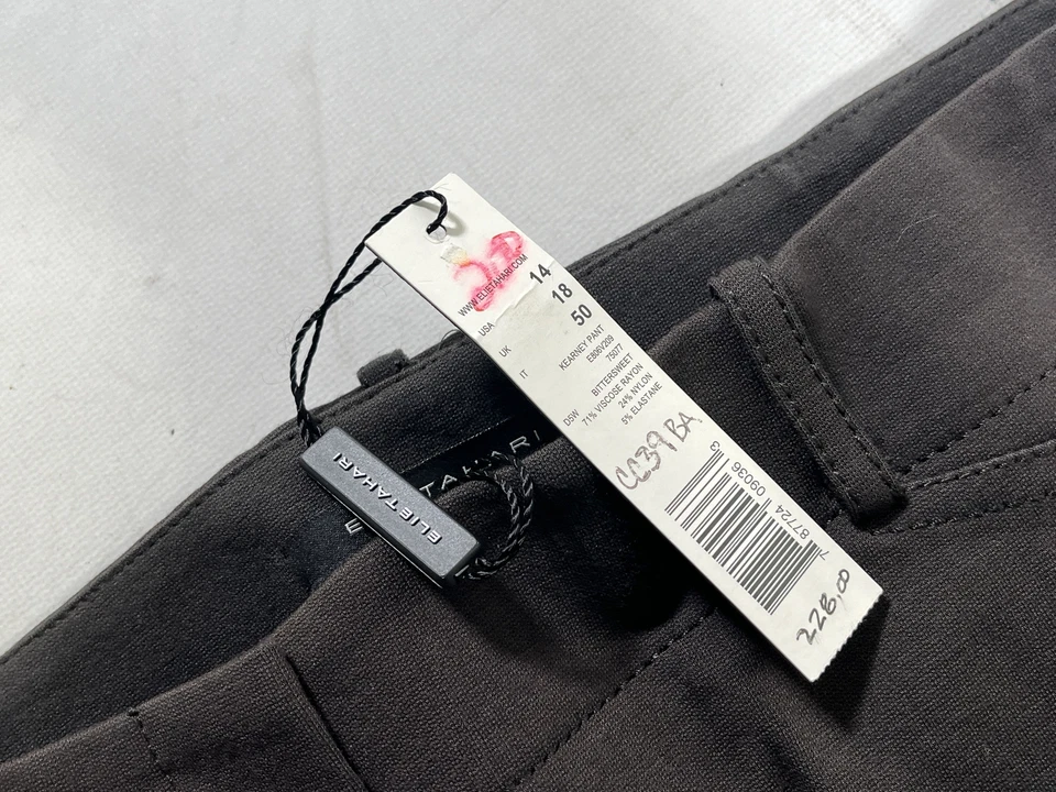 Pantalón mujer Elie Tahari marrón Kearney talla 14 NUEVO Foto 4 de 4
