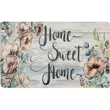 Cozy Living Home Sweet Home Floral Runner Anti-Fatigue Kitchen Mat Non-Slip F...
