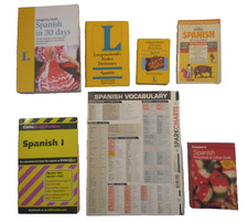 Spanish learning lot 6 books, CD in one book, Spark Chart Dictionary Phrasebooks