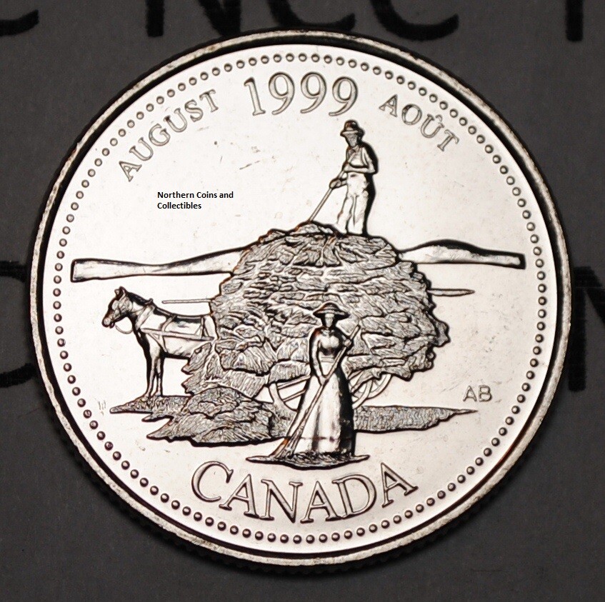 Canada 1999 August 25 cents UNC Millenium Series Canadian Quarter 