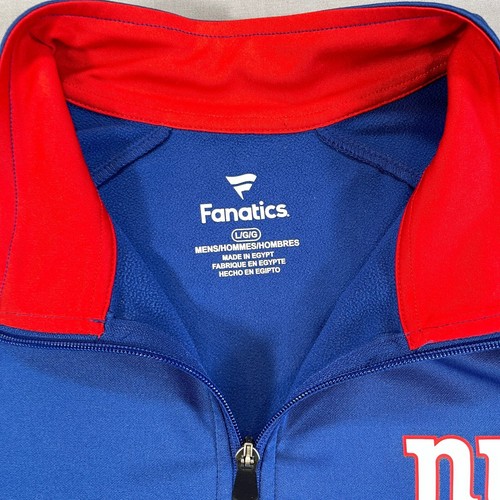 New York Giants Fanatics 1/4 Zip Mid Layer Pullover Jacket Mens L Royal Blue - Picture 3 of 6
