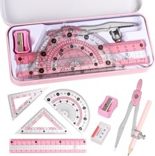 Geometry Tool Set set Protractor and Compass kit with Metal Box