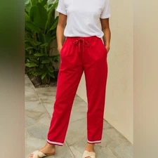 Vintage Hawaiian Club Hula Gitano Womens Red High Rise Pants sz S Beach Travel