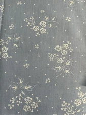 Vtg Peter Pan Fabric Blue White Calico Floral Bouquet Quilt Cotton 17" x 58"