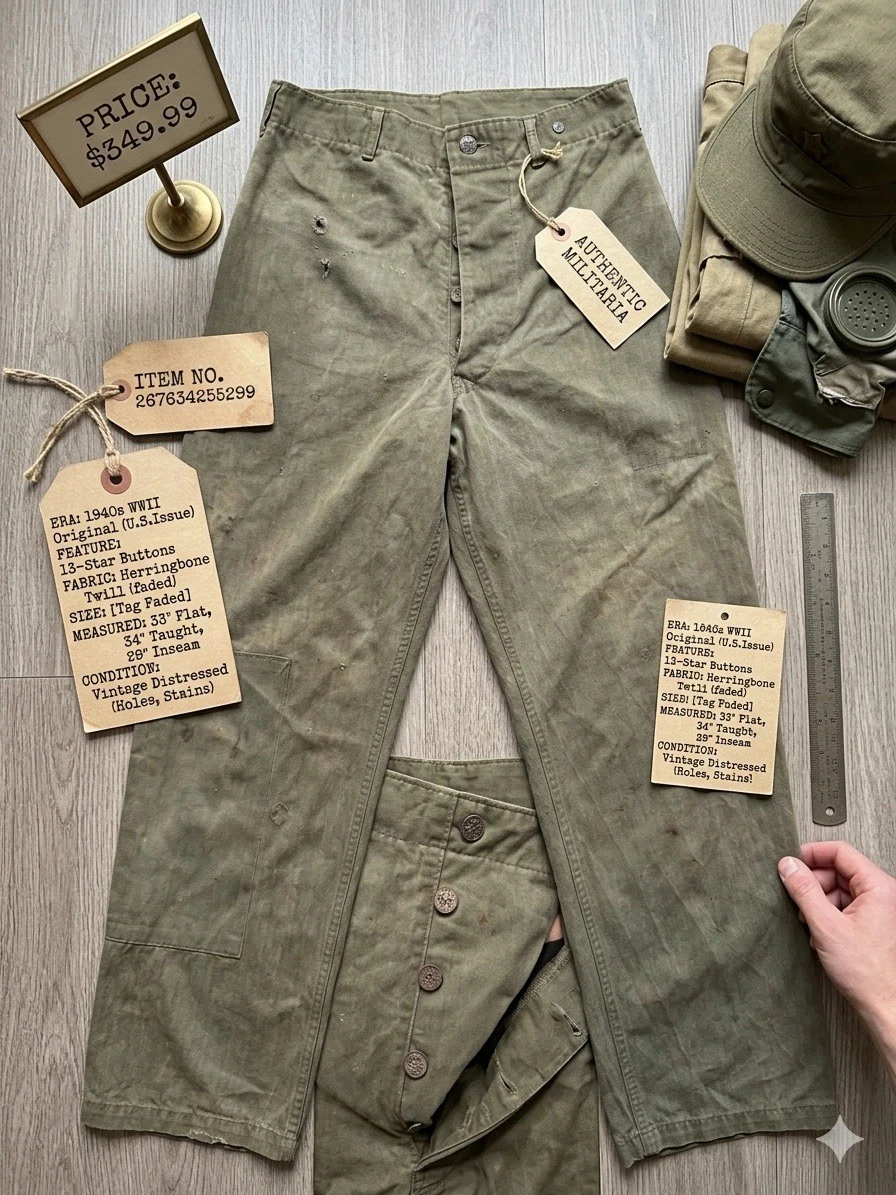 Original Military 1940s Vintage Pants for Men for sale | eBay