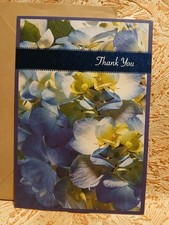  American Greetings Thank You Card More Than I Can Say Blue Flowers