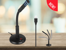 USB Desktop Microphone for PC/Laptop - Plug  Play Omnidirectional Condenser Mic