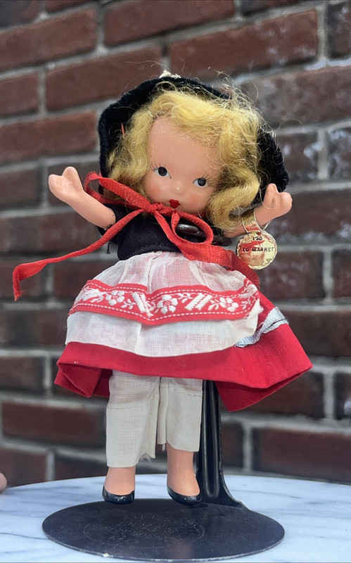 Vintage Nancy Ann Storybook Doll Dress Jointed Bisque To Market 120