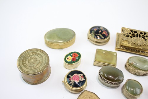Trinket Boxes Vintage Inc Brass Floral Mosaic Stone Top Cloisonne Job Lot - Picture 4 of 6