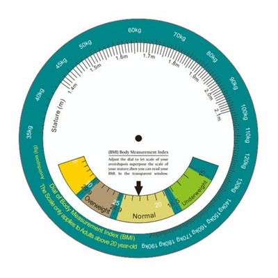Stable-Performances Weight & Height Measurer Body Mass Index Wheel Calculator