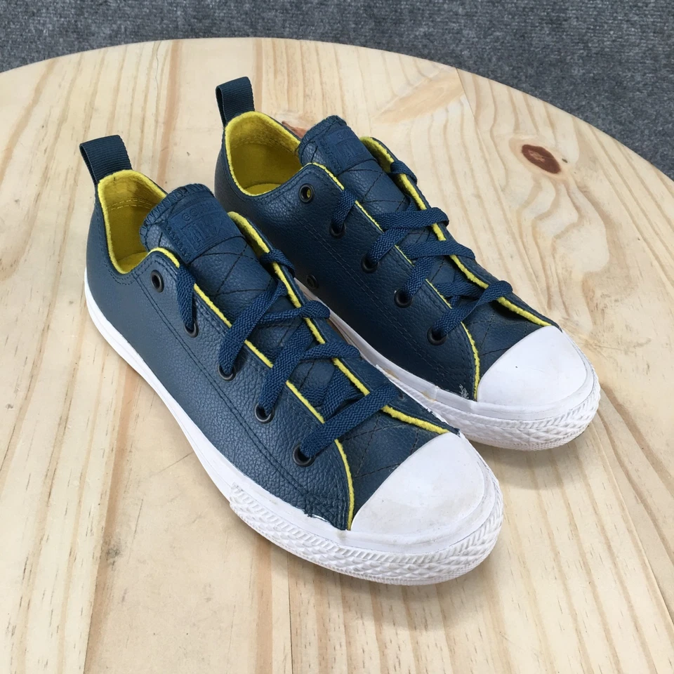 Converse Shoes Junior 4 Chuck Taylor All Star Sneakers Blue Leather Low 662300C - Image 3 of 4