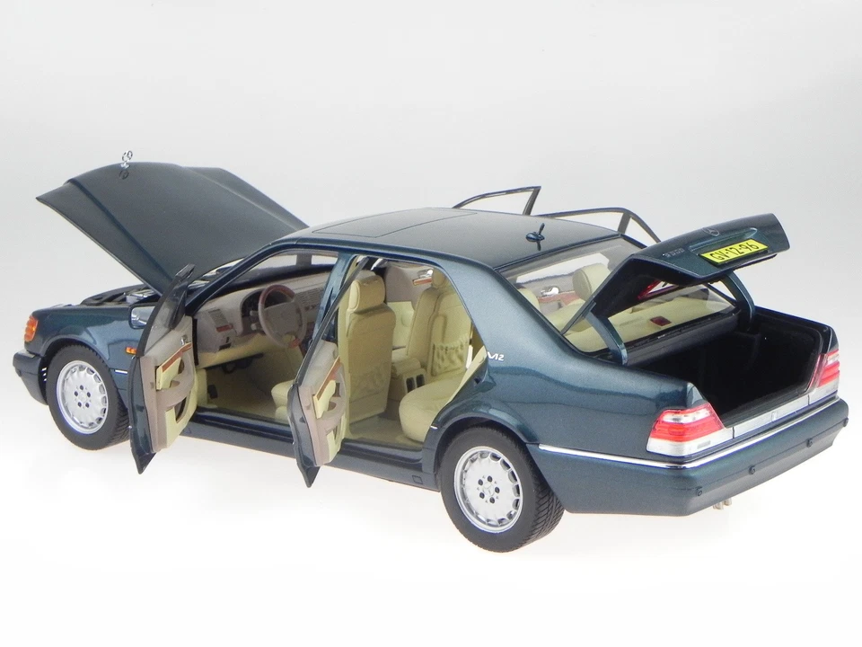Mercedes W140 S600 S-Klasse 1997 grün met Modellauto 183593 Norev 1:18 - Bild 3 von 4