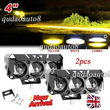 2PCS 4" White Yellow LED WORK LIGHTS Spot Pods FIT Land Rover Defender 90 110