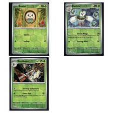3 Card Pokemon TCG - Reverse Holofoil Rowlet 003/064 Dartrix 004/064 Decodueye
