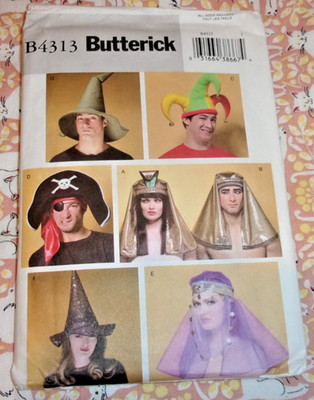 BUTTERICK UNISEX MÜTZEN X 6 VERSCHIEDENE KOSTÜM SCHNITTMUSTER GR. S/XL
