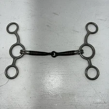New Tough 1 5” Sweet Iron Junior Cow horse Snaffle Bit Copper Strips. #25094 U-3