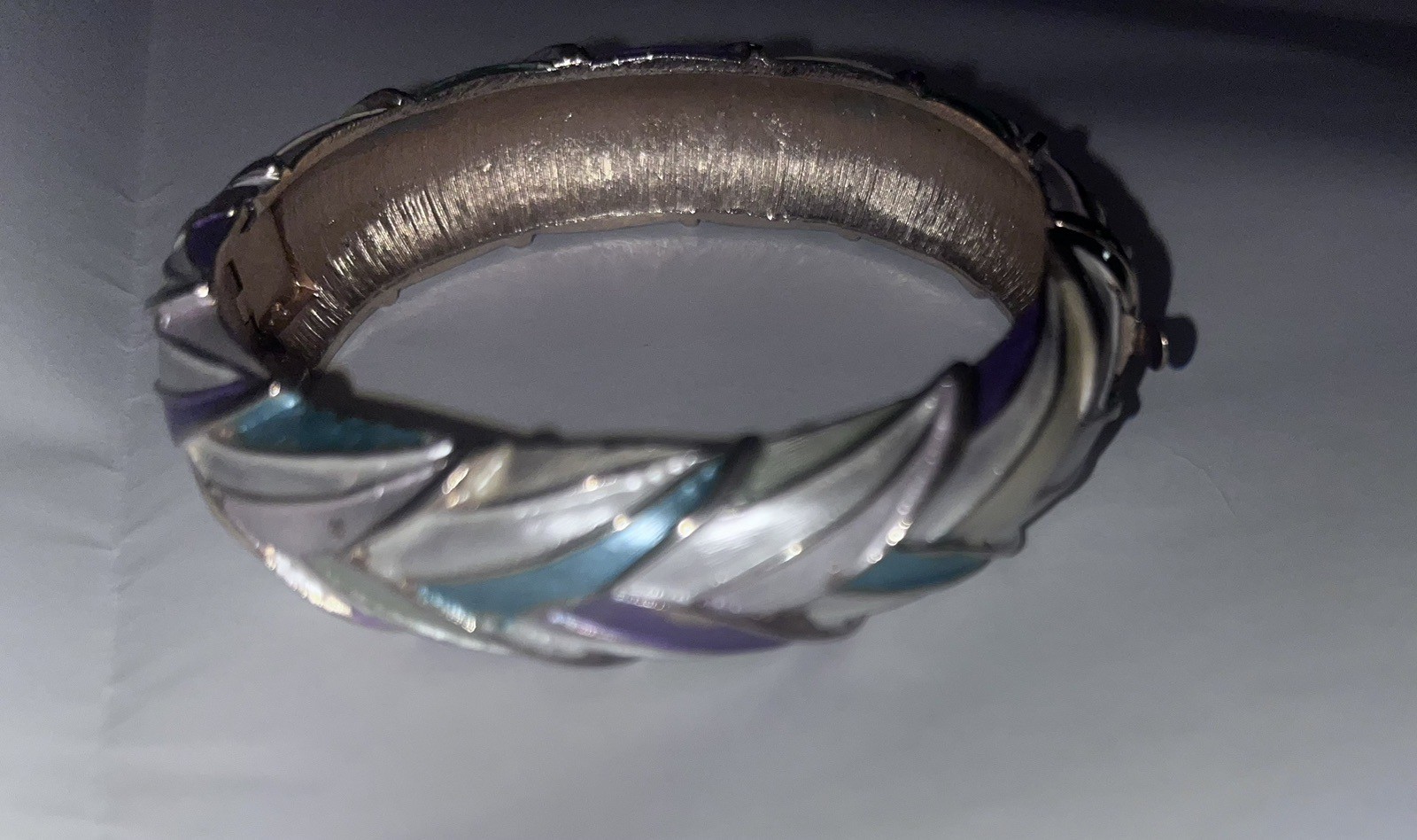 Kramer Hinged Bangle Bracelet Multicolored Accent… - image 2