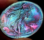 1993 American Silver Eagle 1oz MONSTER 🌈 Toning Toned Toner Rainbow RARE