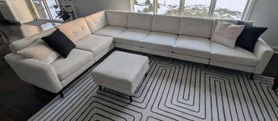 #ad #ad Burrow Nomad 7 Seat Sectional Ottoman – Ivory Performance Fabric $2000.00