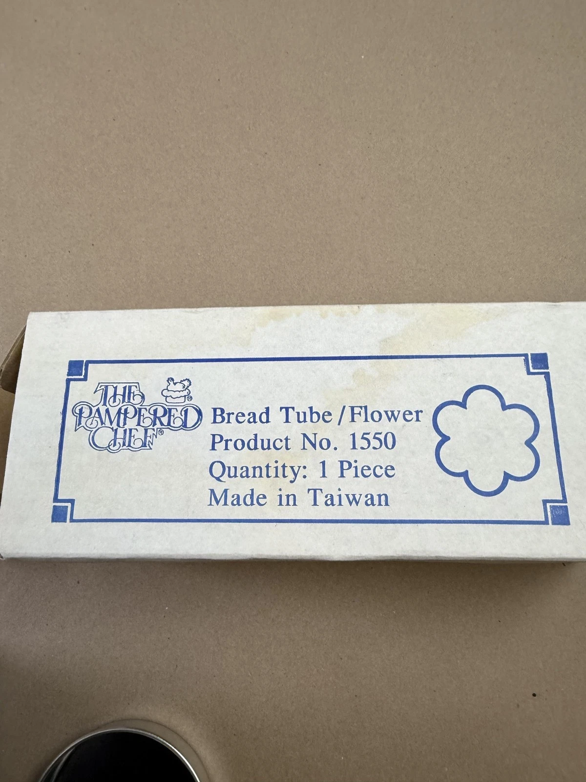 The Pampered Chef Bread Tube Flower Silver Steel Loaf Pan Baking Mold 1550 New