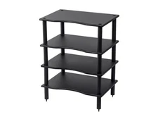 Monolith 4 Tier/Shelf Audio Stand - Black Open Air Storage Modular Design Sturdy