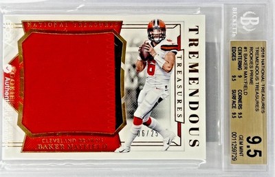 Jersey #6/25 1/1 BGS 9.5 RC Baker Mayfield 2018 National Treasures Rookie Patch