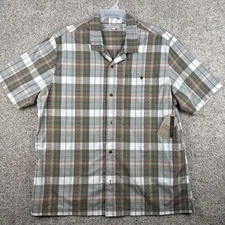 Frye and Co Shirt Mens 3XLT Green Plaid Button Up Short Sleeve Cotton Western