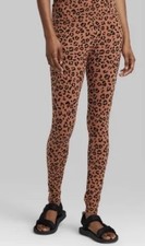 Wild Fable Women's High-Waisted Classic Leggings Brown Leopard Print Medium NWT