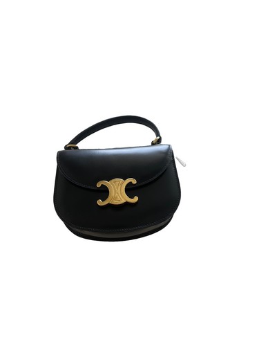 Celine Triomphe Besace Clea Top Handle Flap Bag Leather Mini