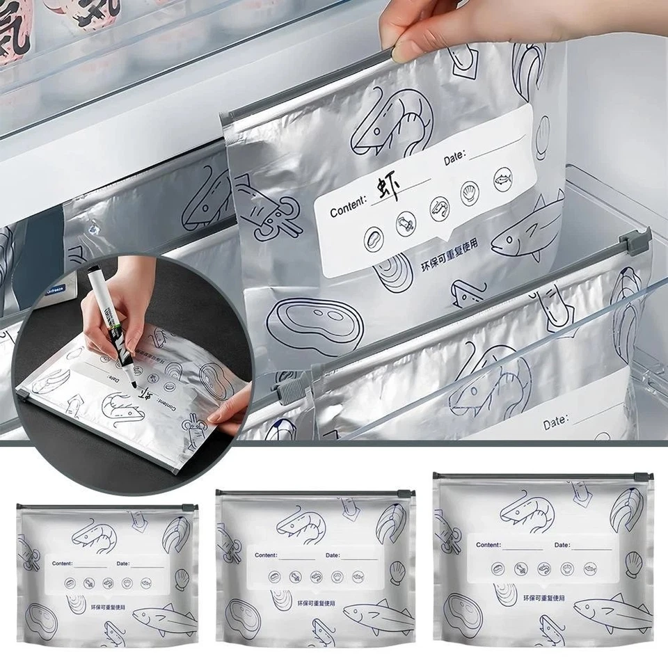 10/30PCS Wiederverwendbare Aufbewahrungsbeutel aus Aluminiumfolie verschließbar - Bild 3 von 4
