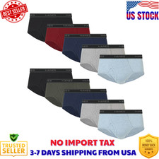 Hanes Mens Mid Rise Brief Underwear 10-Pack Dyed Cotton Comfort Fit, Sizes S-2XL