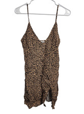 Reformation Womens XS Marlowe Leopard Animal Print Mini Slip Dress Sleeveless