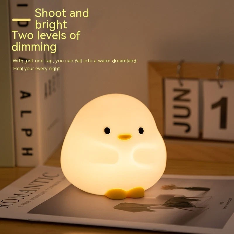 Luz Noche Pato LED Silicona Recargable USB Lámpara Mesita Niños Regalo Deco