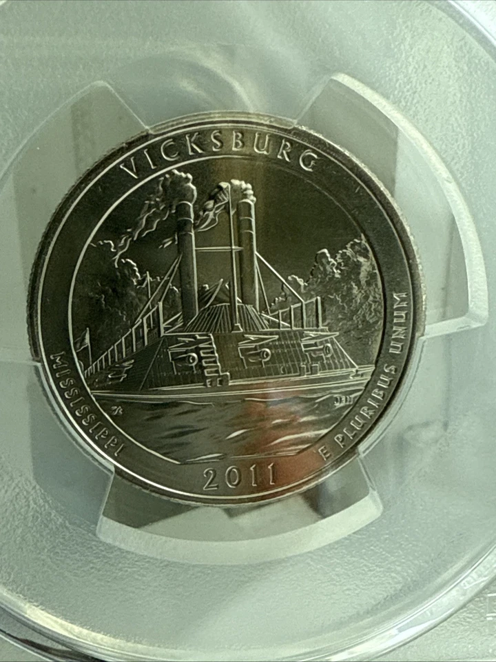 2011 P  PCGS MS66+ Vicksburg Quarter Coin Gold Shield - Image 2 of 4