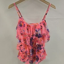 Wave Zone Tankini Womens Top Large Floral Pattern Multicolor 
