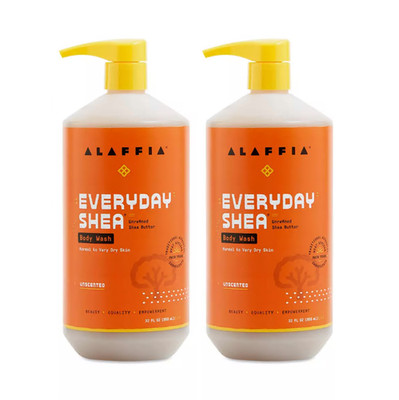 Alaffia Everyday Shea Body Wash Unscented 32 oz ( pack of 2 )