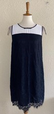 Cece Womens Sleeveless Lacey Dress Black/White Size 10