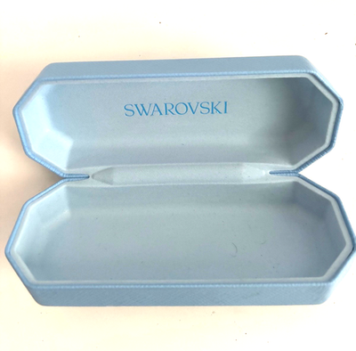 Swarovski Hard Shell Clam Eyeglass Case Swan Baby Blue | eBay