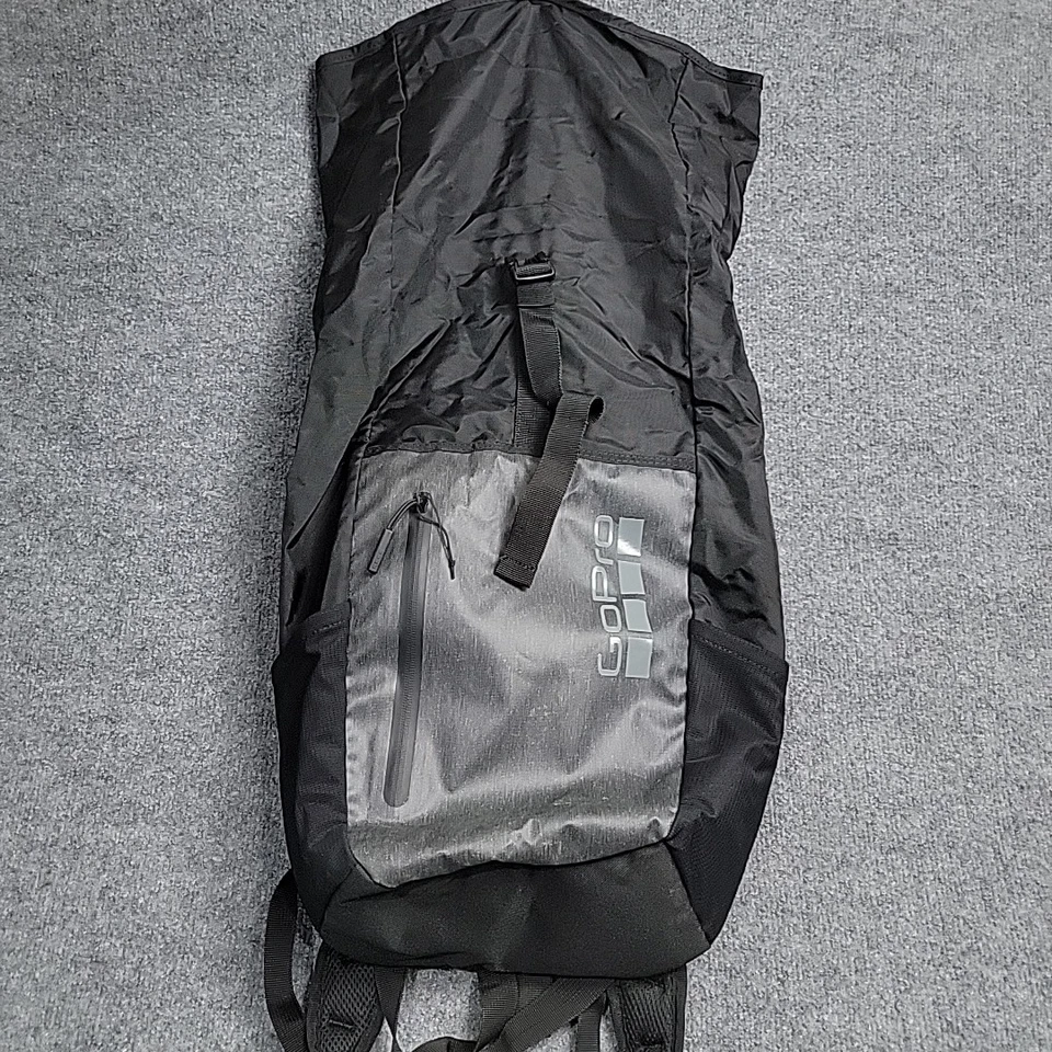 GoPro Stash Rolltop Backpack Black Gray Cinch Camera Bag Hiking Adventure - Image 2 of 4